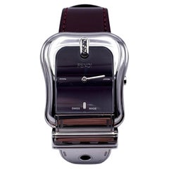 Fendi Stainless Steel B. Buckle Design 3800 G Watch Burgundy