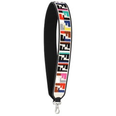 Fendi Strap You Embroidered Leather and Canvas Bag Strap 