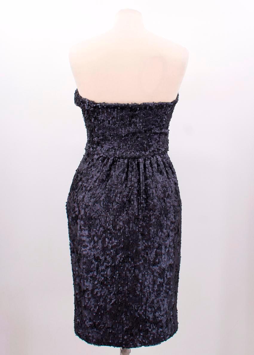Black Fendi Strapless Sequined Dress - Size US 6 For Sale