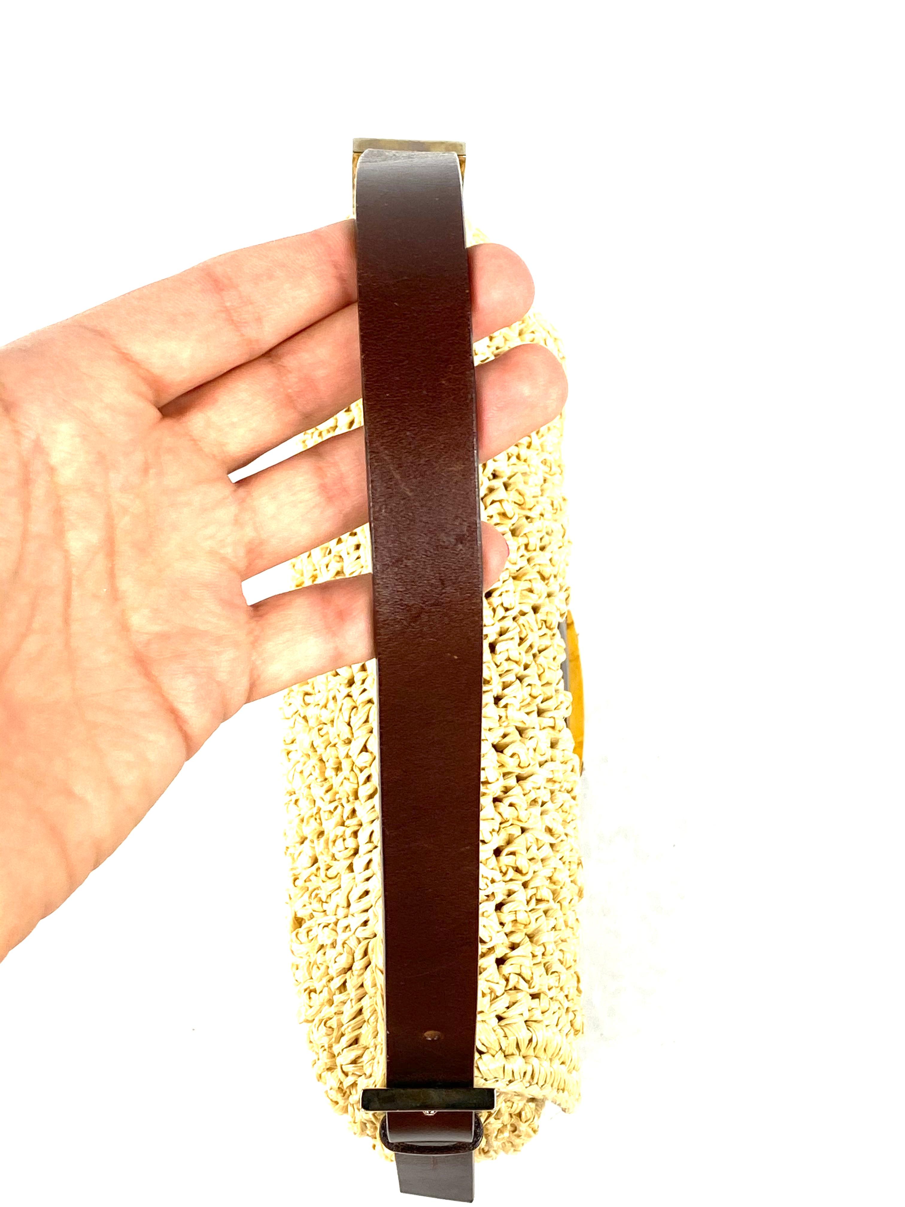Fendi Stroh Baguette Kleine Umhängetasche 8
