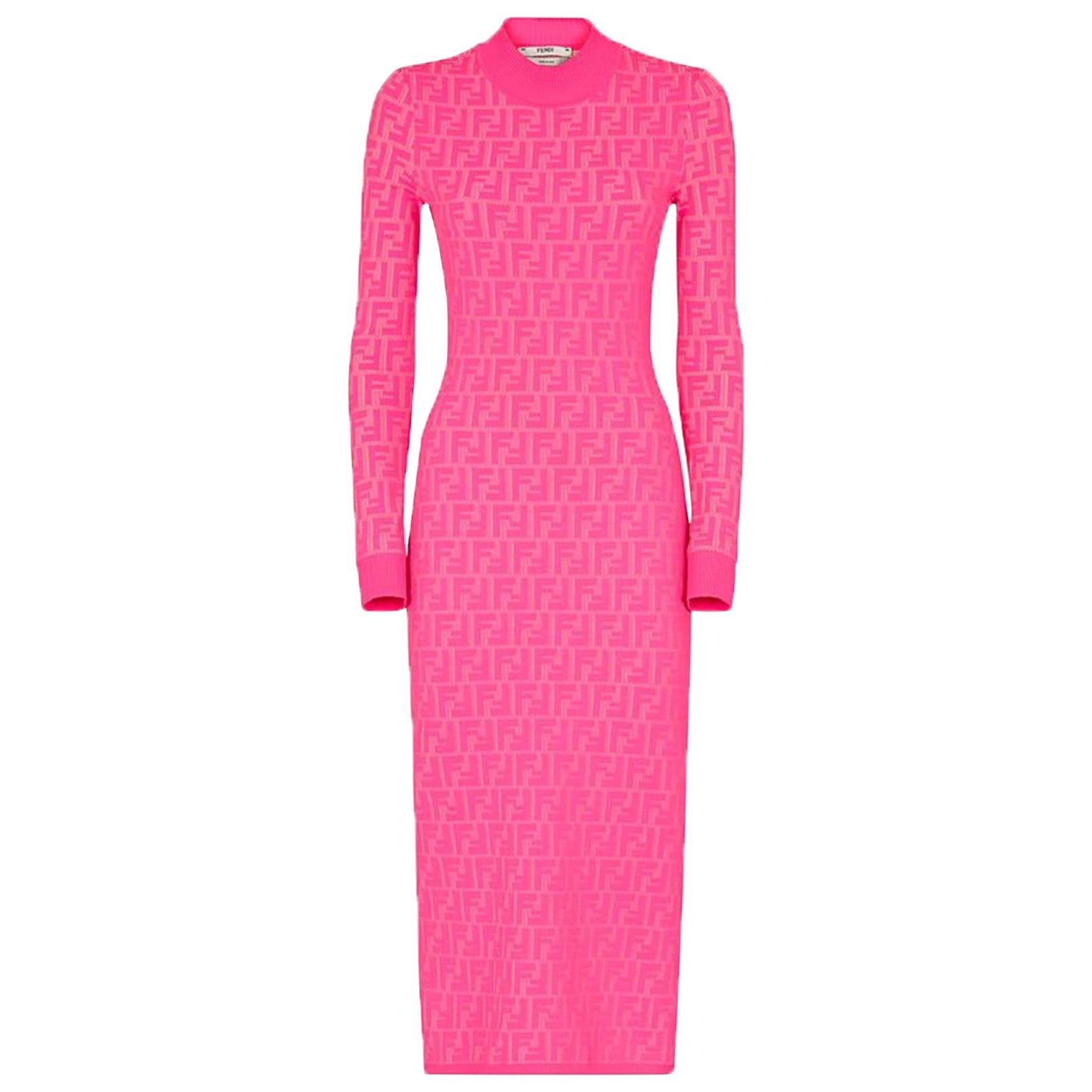 Watchful I mængde utilsigtet Fendi Stretch Jacquard-Knit Midi Dress at 1stDibs | pink fendi dress, fendi  pink dress, fendi dress pink