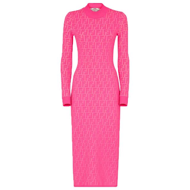 Fendi Stretch Jacquard-Knit Midi Dress at 1stDibs | pink fendi dress ...