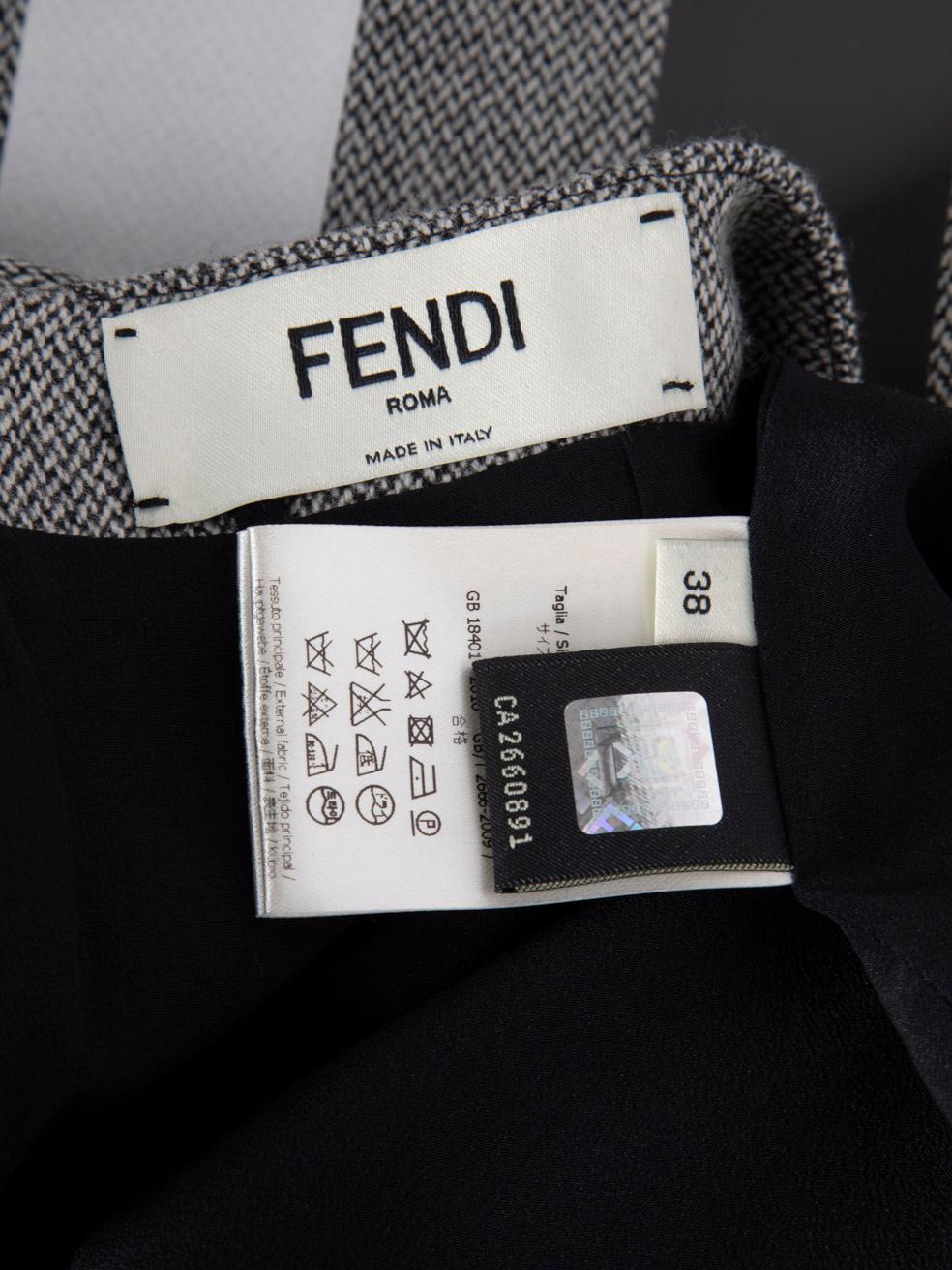 Donna Gonna a pannelli in lana a righe Fendi taglia XS in vendita