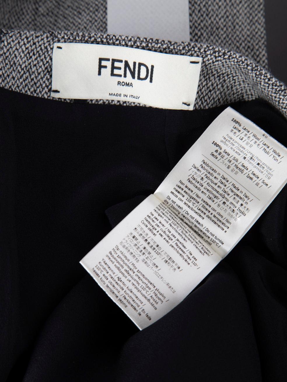 Gonna a pannelli in lana a righe Fendi taglia XS in vendita 1