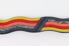 Fendi Striped Snakeskin, Leather And Suede Bag Strap