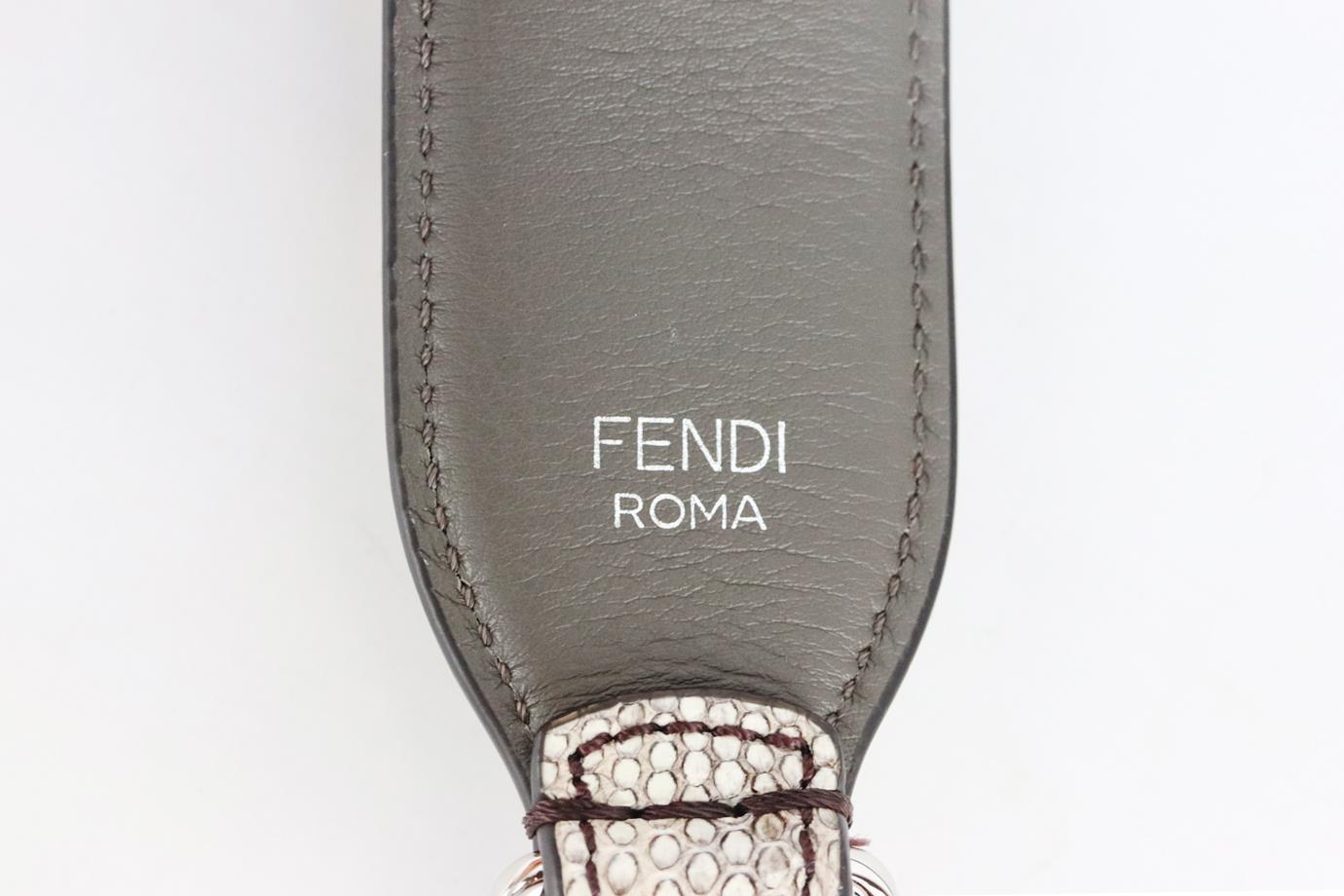 Women's Fendi Studded Python Effect Leather Bag Strap 