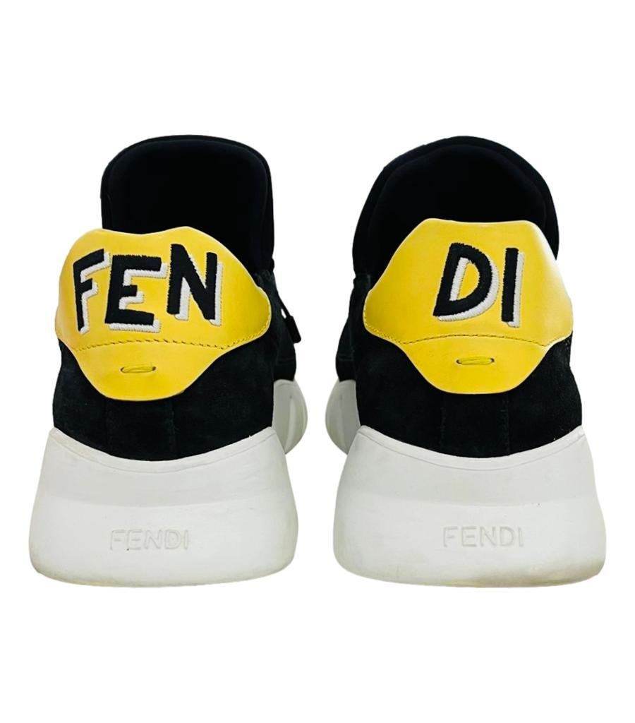 Baskets en daim avec logo Fendi Pour hommes en vente