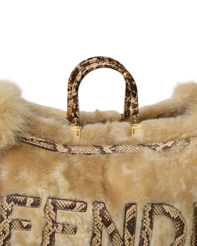 Fendi Sunshine Maxi Large Fur Beige For Sale 6