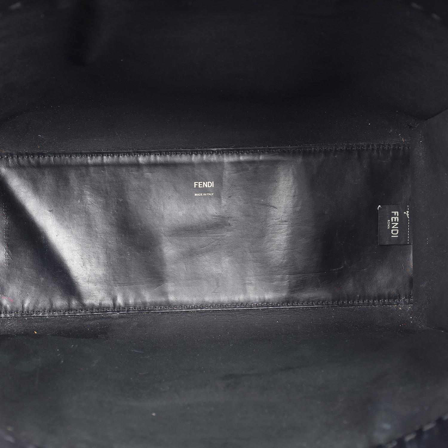 Fendi Sunshine Medium Leather Shopper Tote Black 6