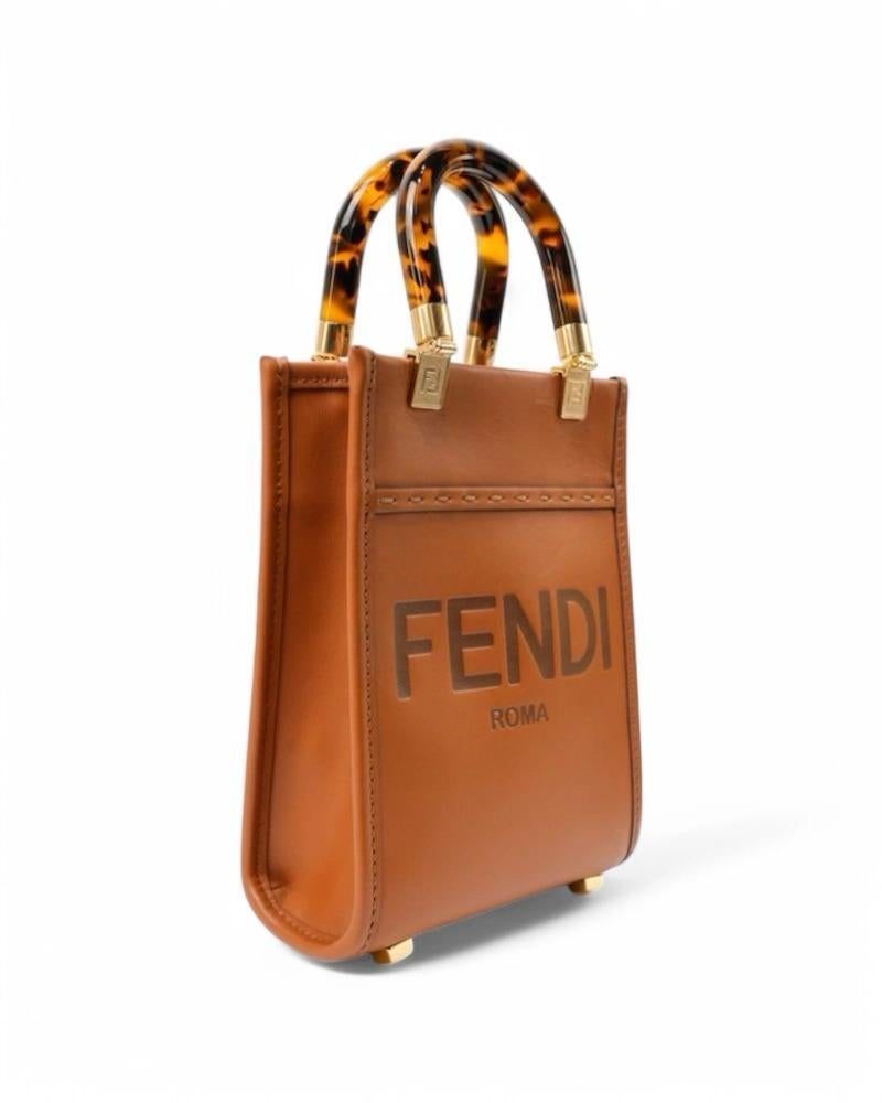 Brown Fendi Sunshine Mini Biscuit lisse