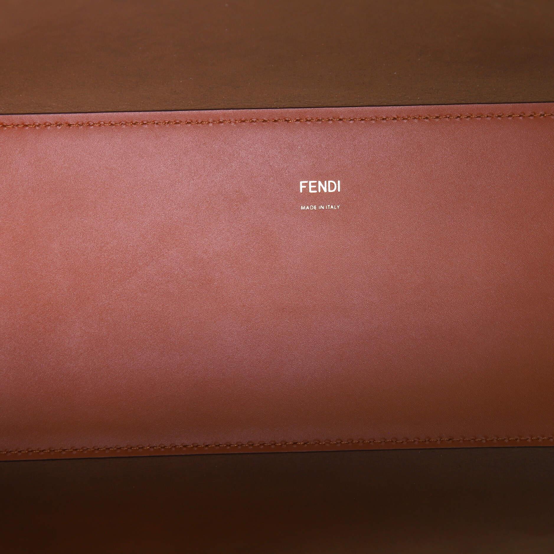 Brown Fendi Sunshine Shopper Tote Leather Medium
