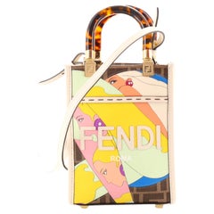 Fendi Sunshine Shopper Tote Printed Zucca Coated Canvas Mini