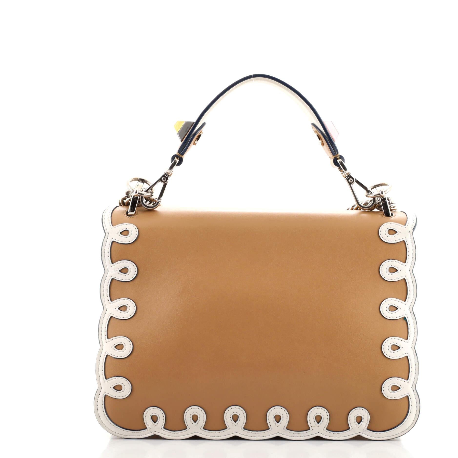 Brown Fendi Swirl Kan I Bag Leather Medium