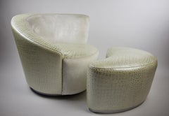 Vladimir Kagan chair and ottoman for Fendi