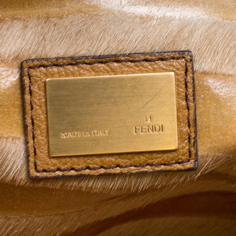 Fendi Tan/Brown Ombre Leather with Calfhair Lining Large Peekaboo Top ...