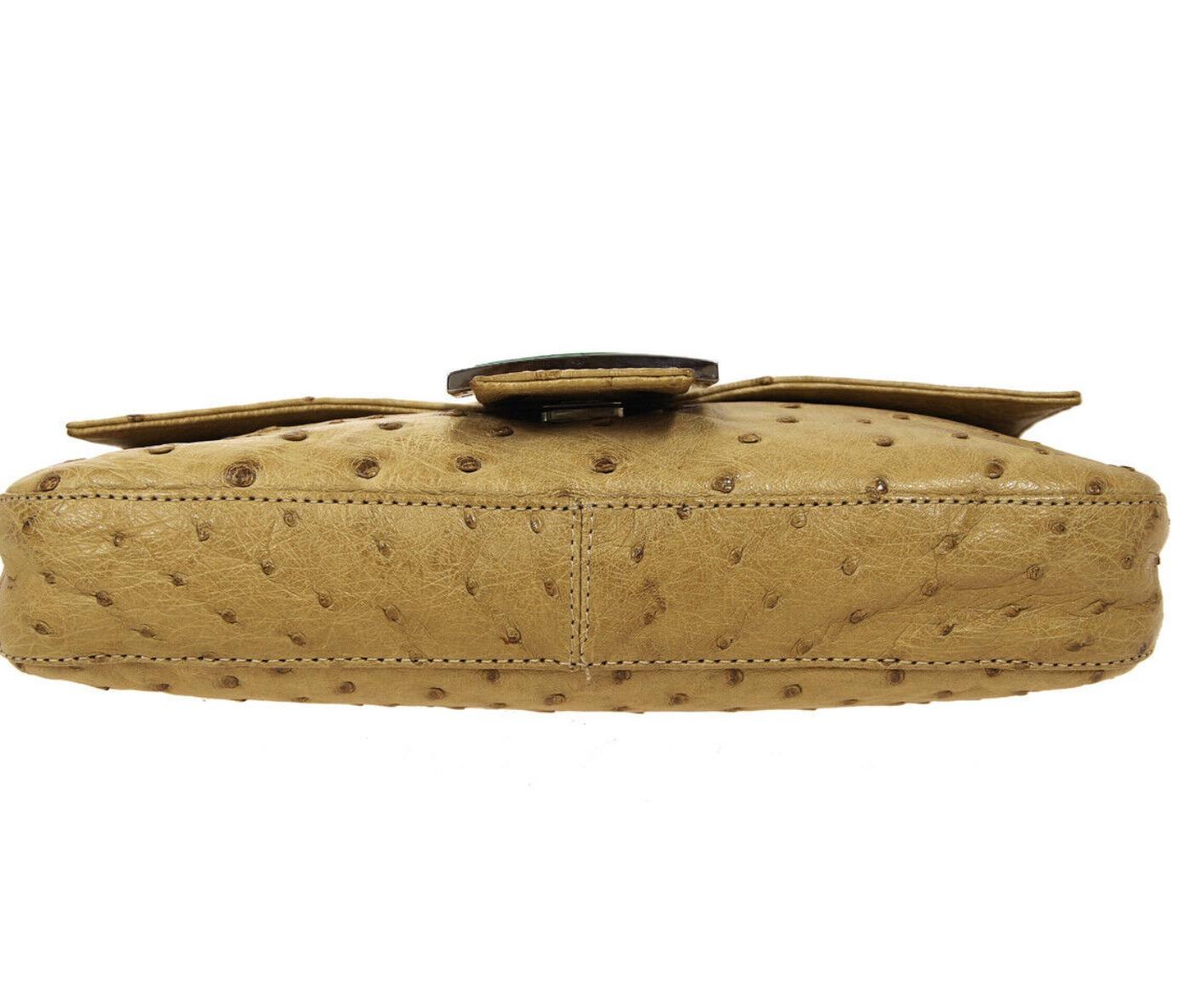 Fendi Tan Exotisches Leder Türkis Baguette Abend Umhängetasche mit Klappe im Zustand „Gut“ im Angebot in Chicago, IL