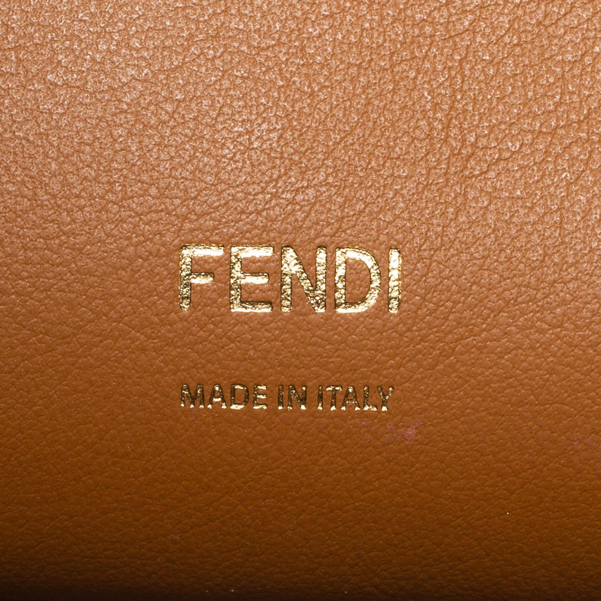 Fendi Tan Leather and Suede Flip Tote 10