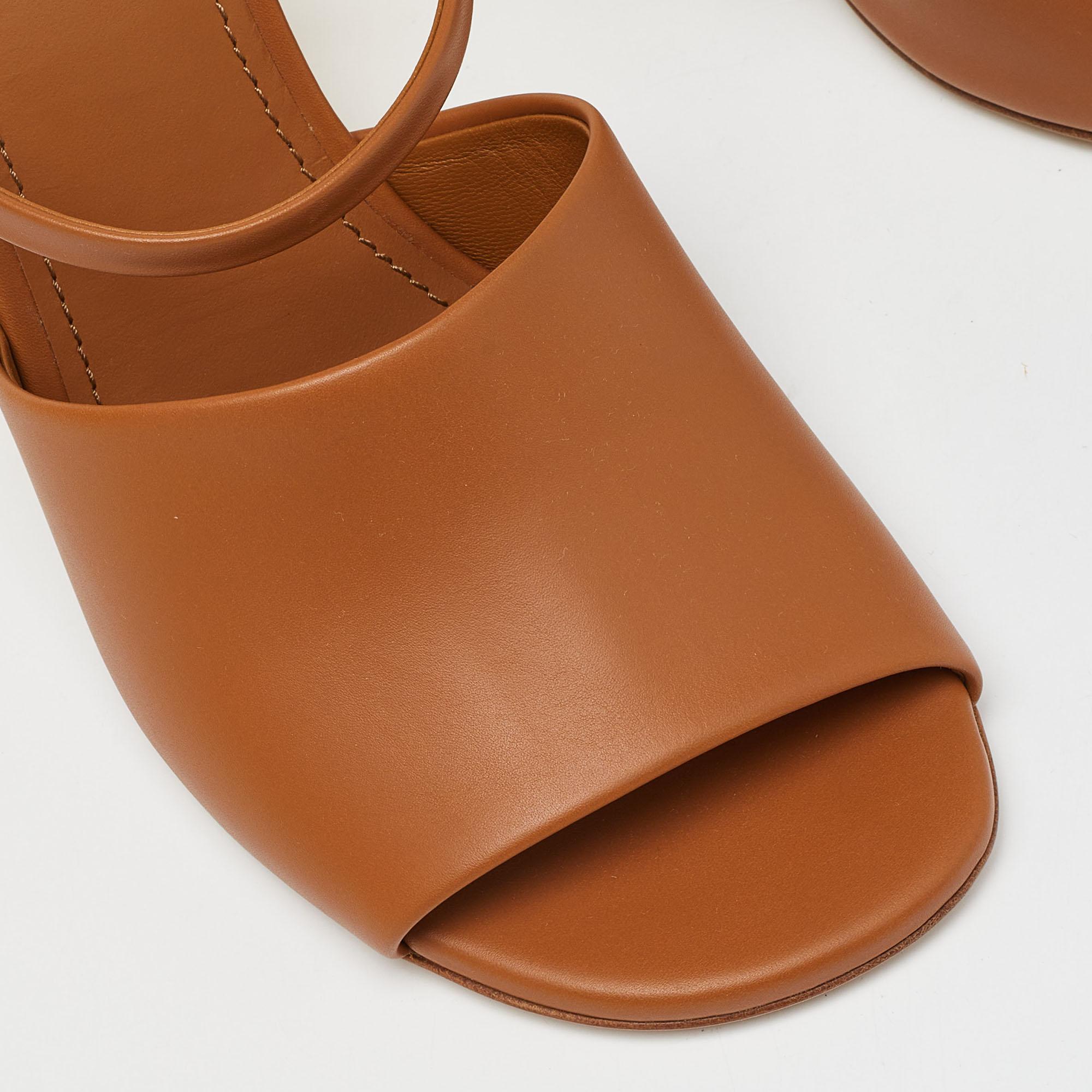 Fendi Tan Leather First Heel Mules Size 40 3