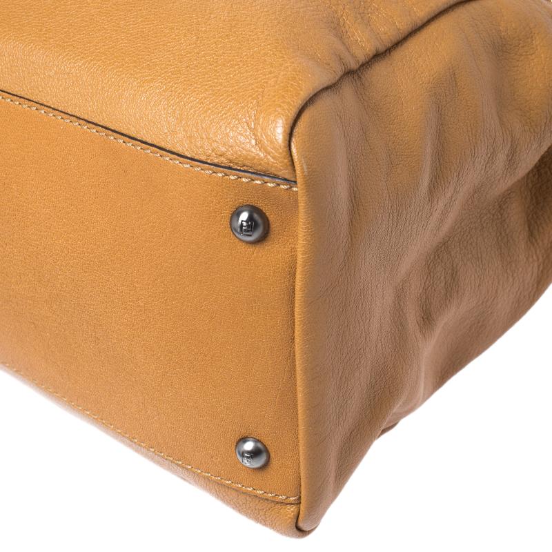 Fendi Tan Leather Large Peekaboo Top Handle Bag 6