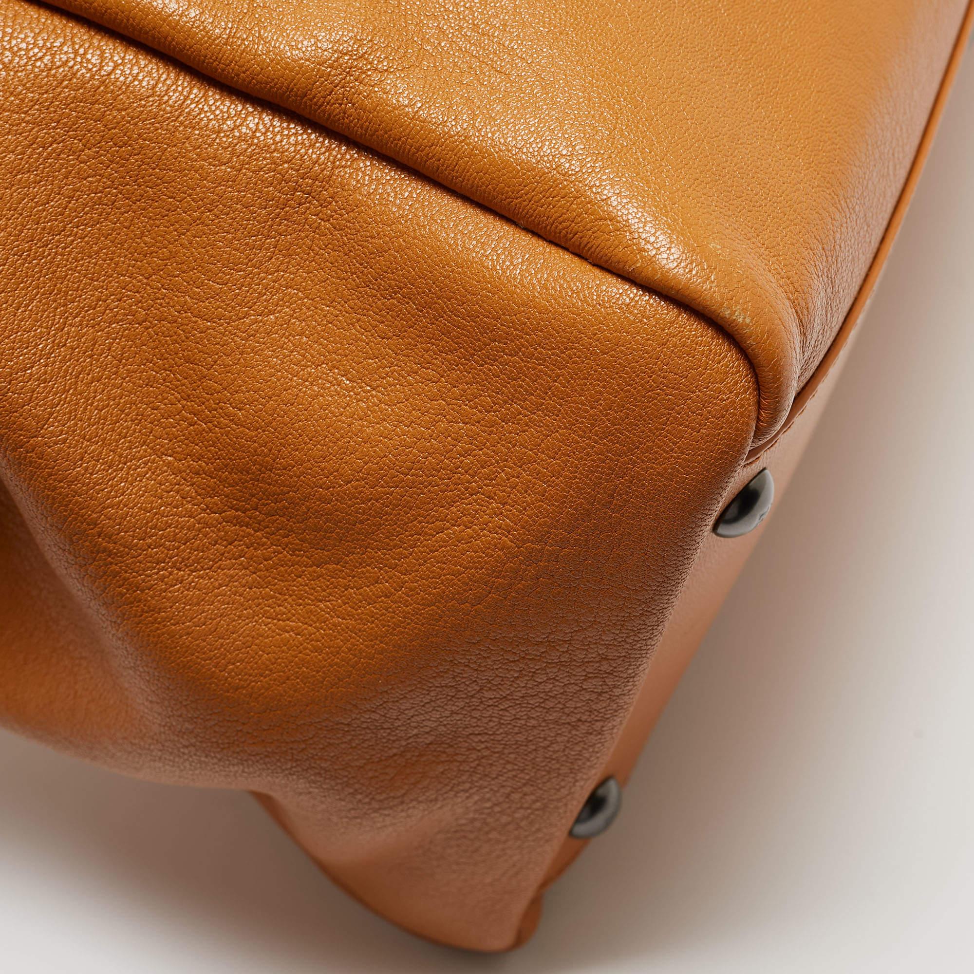 Fendi Tan Leather Large Peekaboo Top Handle Bag For Sale 8