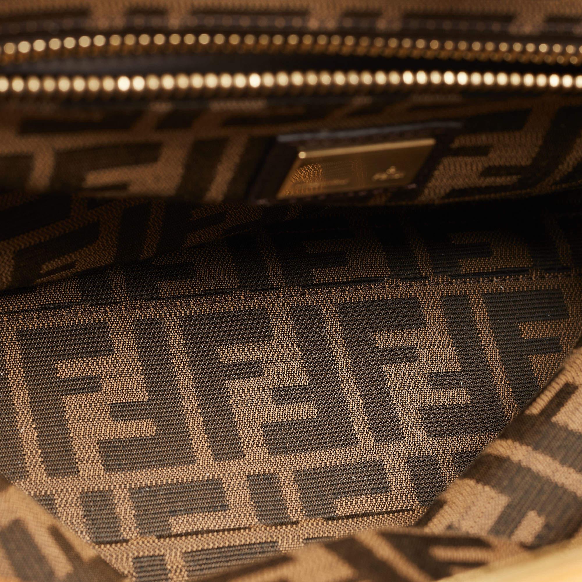 Fendi Tan Leather Large Peekaboo Top Handle Bag For Sale 1
