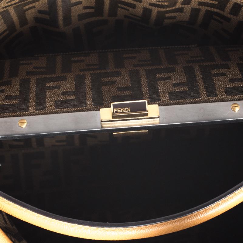 Fendi Tan Leather Large Peekaboo Top Handle Bag 2