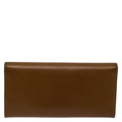 Fendi Tan Leather Logo Flap Continental Wallet