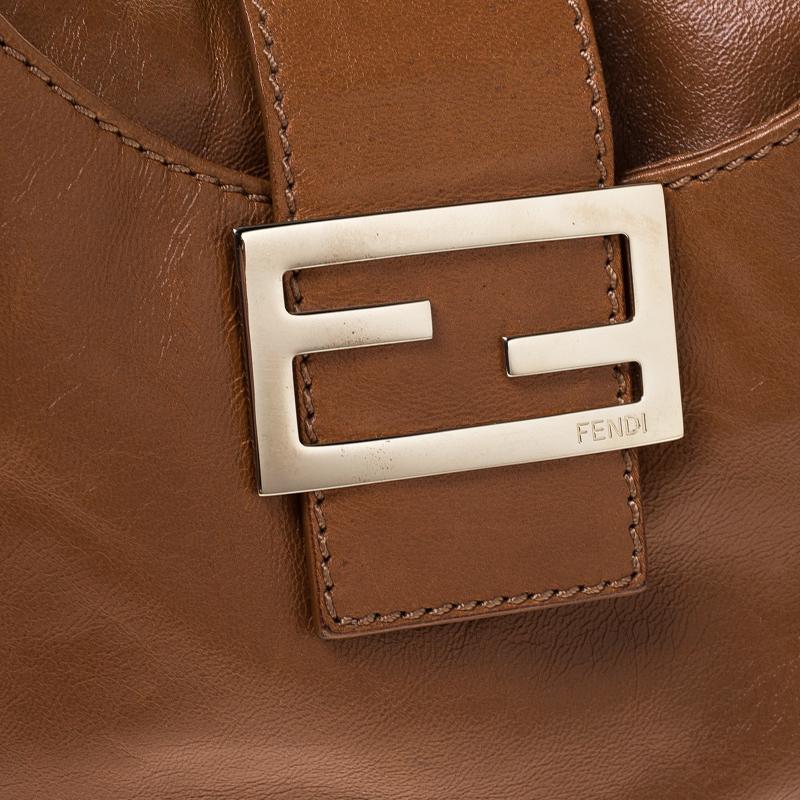 Fendi Tan Leather Logo Shoulder Bag 3