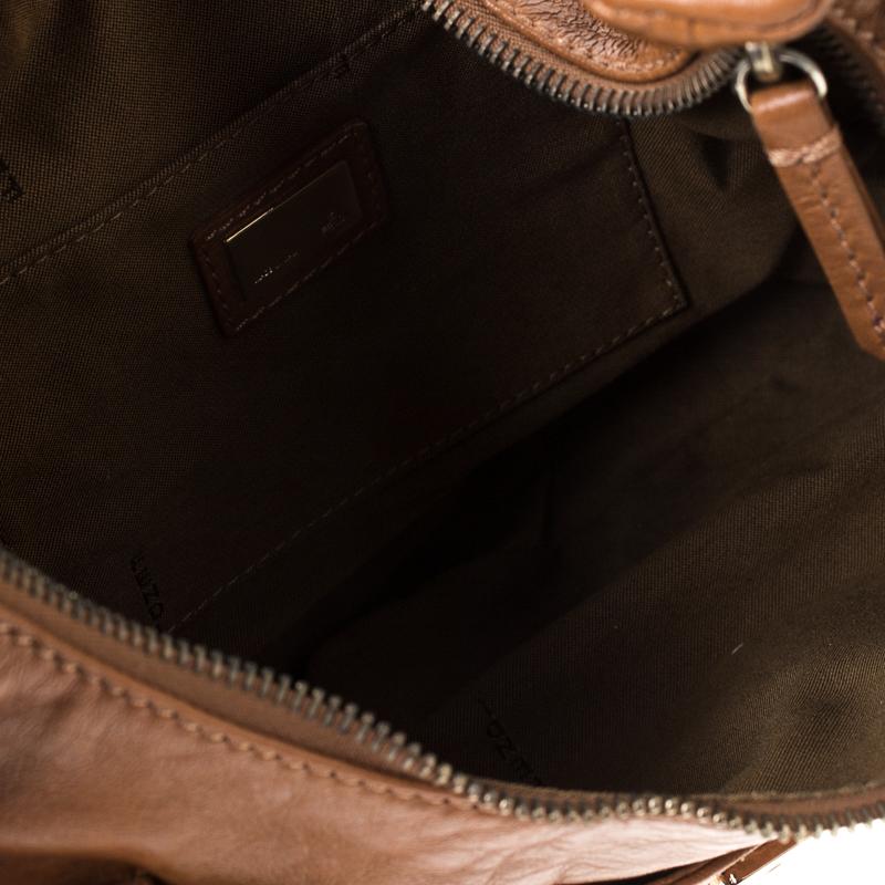 Fendi Tan Leather Logo Shoulder Bag In Good Condition In Dubai, Al Qouz 2