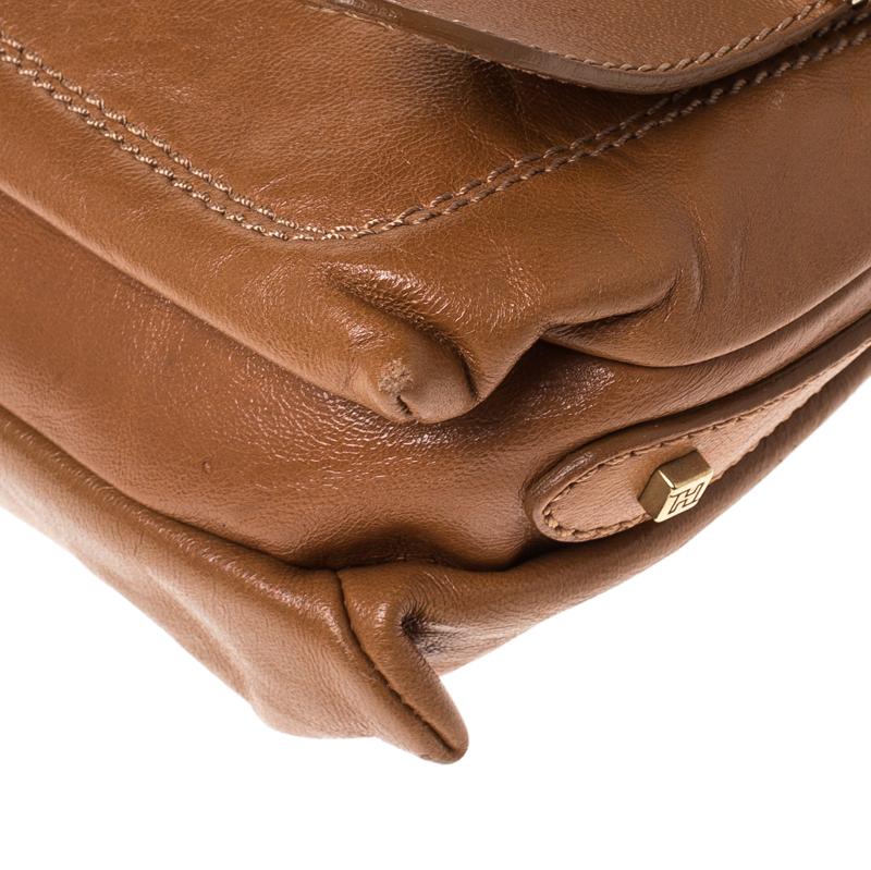 Fendi Tan Leather Logo Shoulder Bag 1