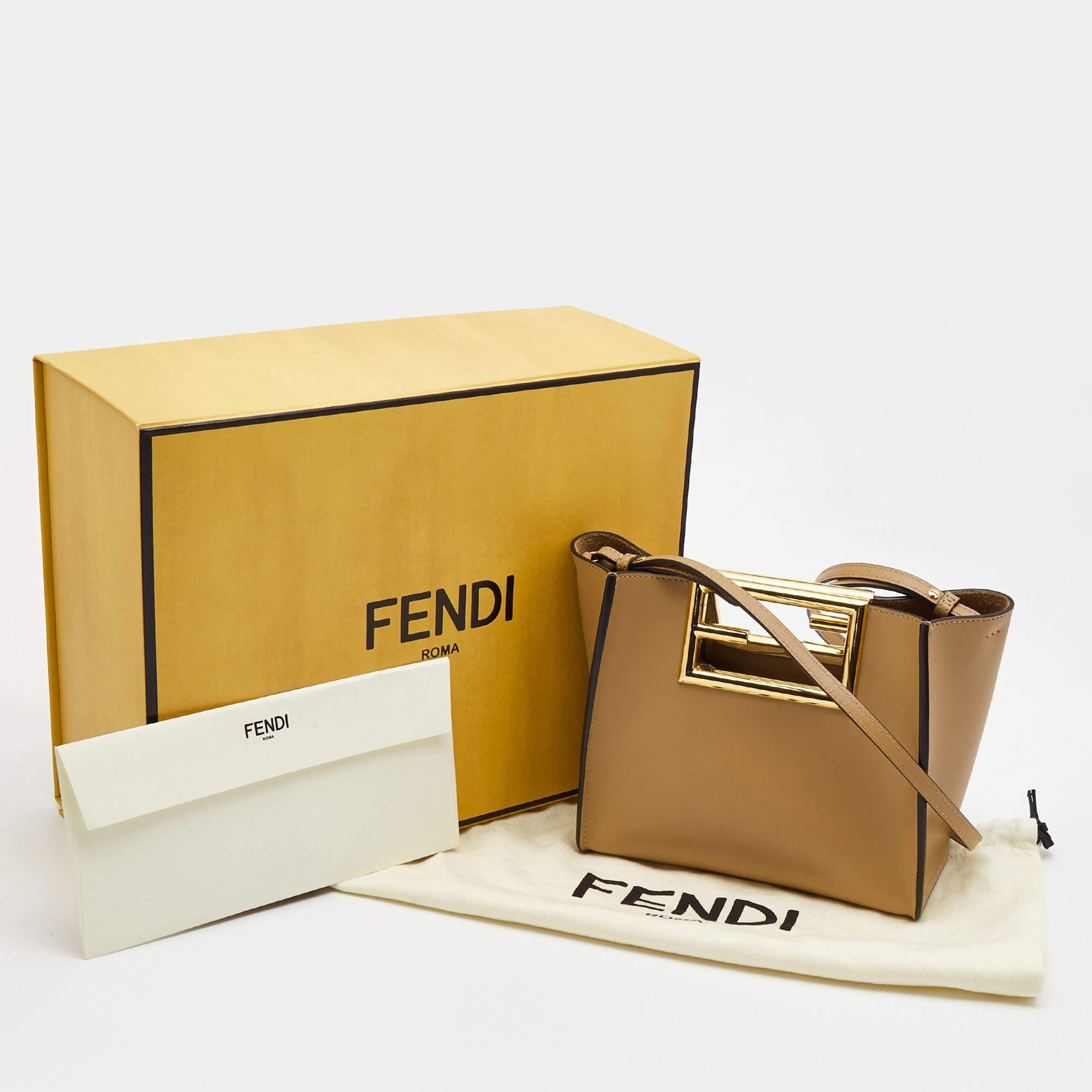 Fendi Tan Leather Small The Way Shoulder Bag 3