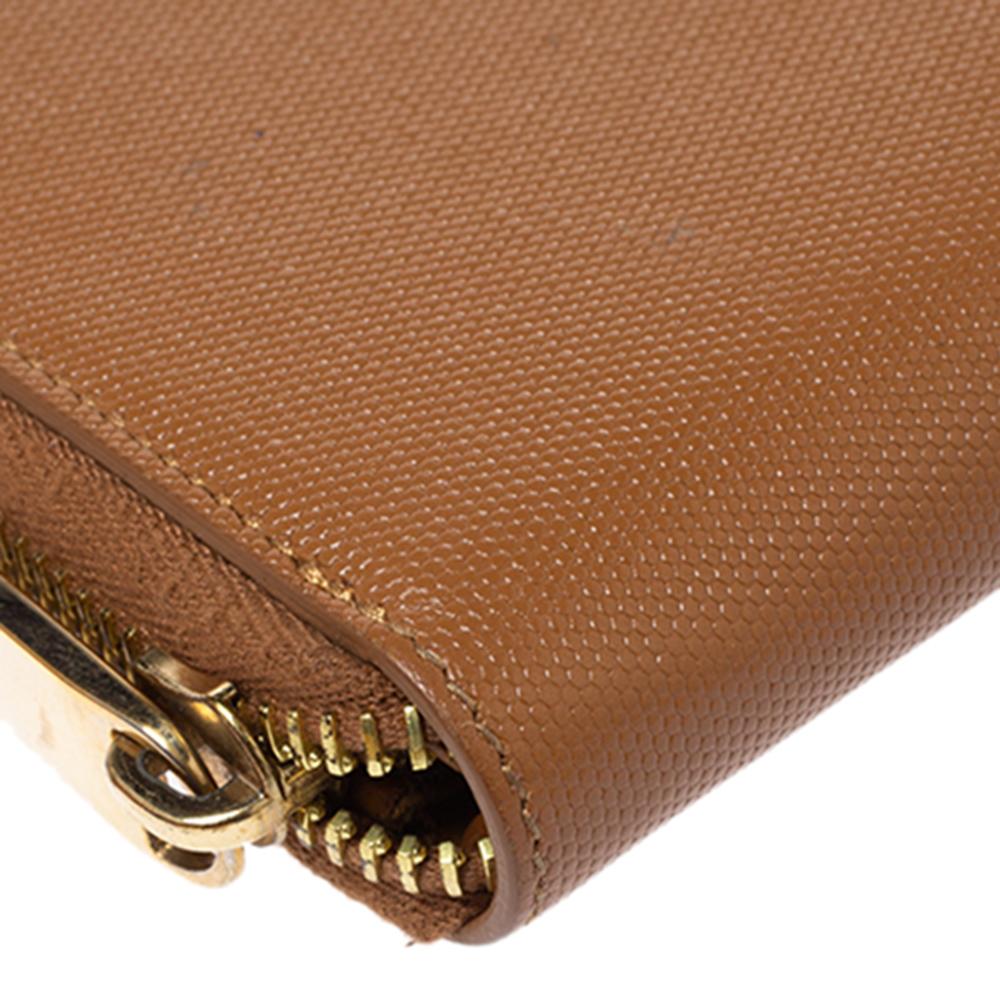 Fendi Tan Leather Zip Around Wallet 3
