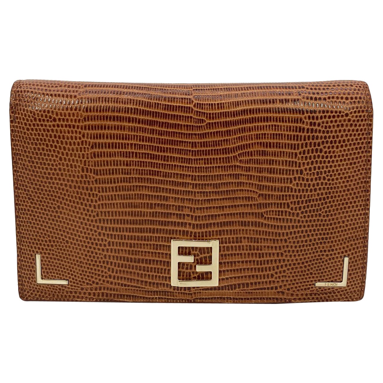 Fendi Tan Lizard Geldbörse