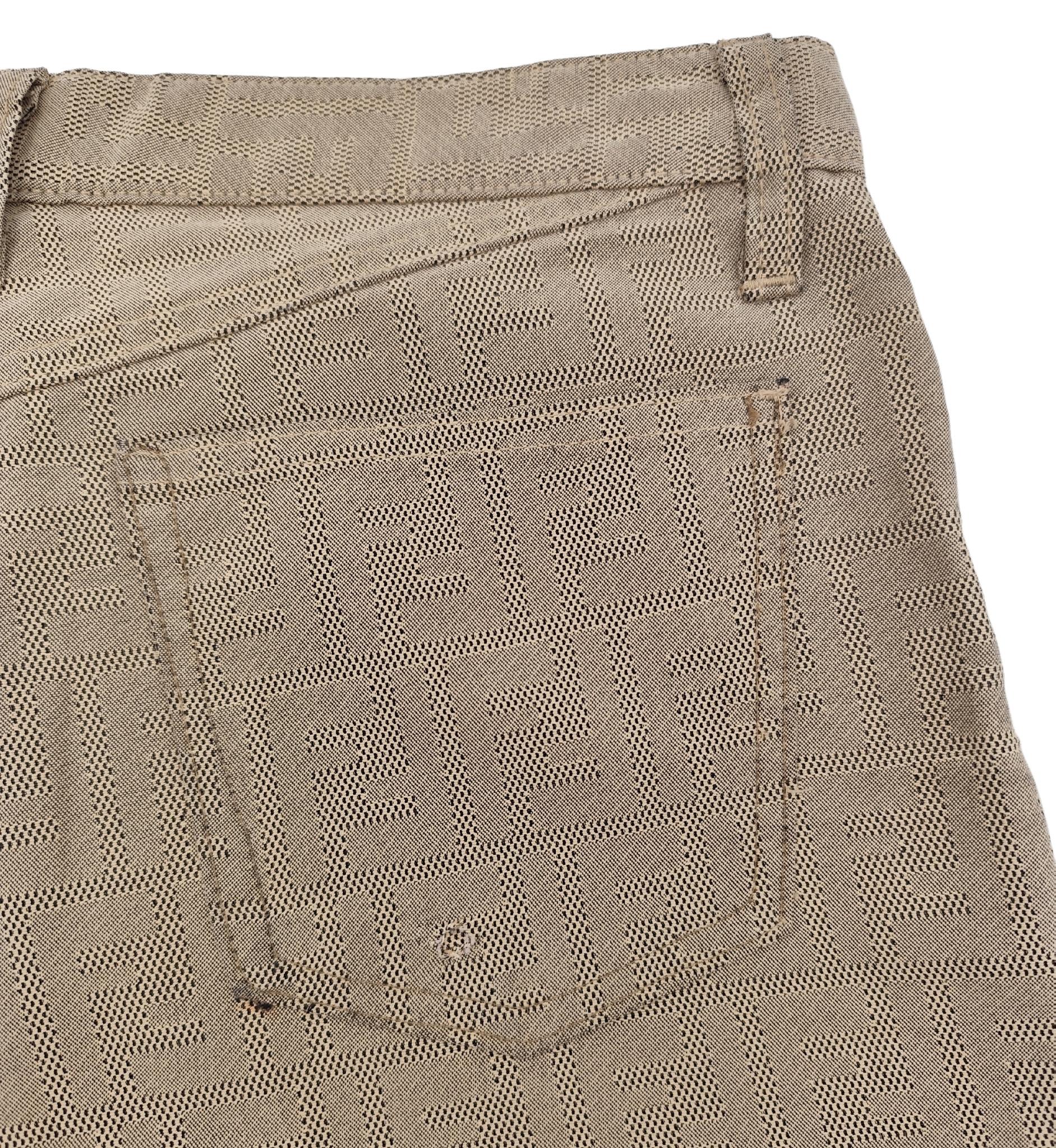 Fendi tan monogram straight cropped pants For Sale 2