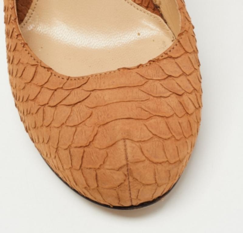 Fendi - Superstar - escarpins à plateforme en cuir gaufré python fauve - Taille 40 en vente 2