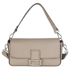 Fendi Tan Roma Selleria Nappa Sintetica Tape Stitch Baguette NM