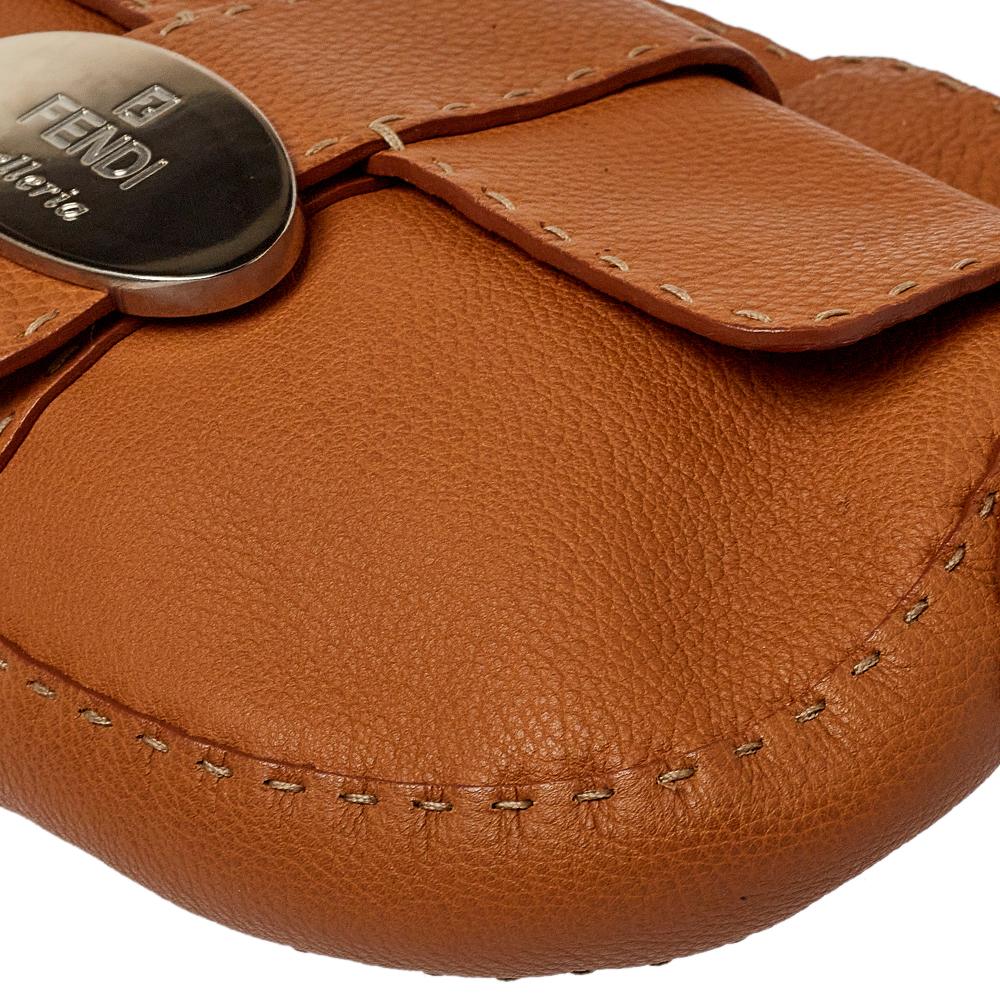 Fendi Tan Roman Leather Selleria Flap Bag 2