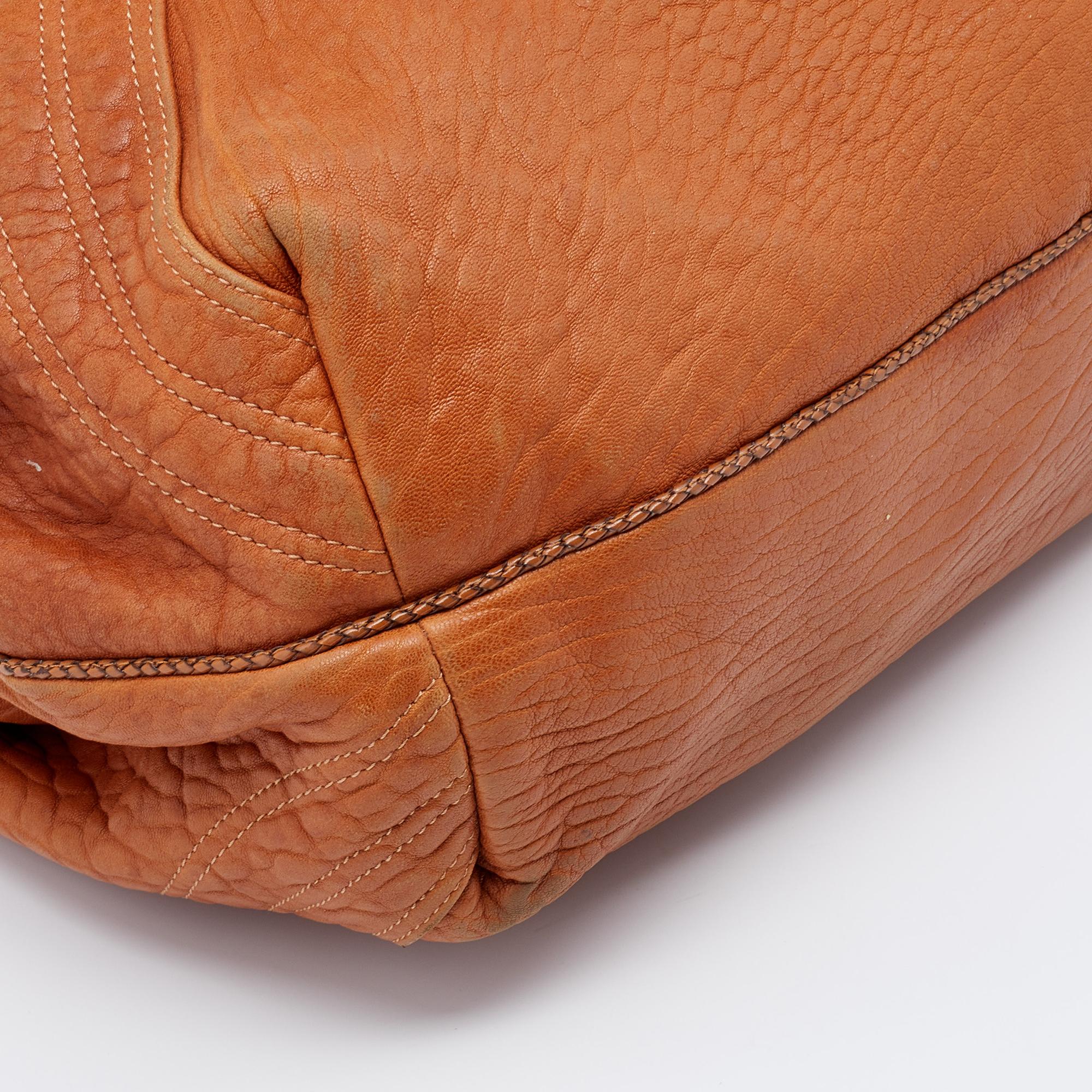 Brown Fendi Tan Textured Leather Spy Bag
