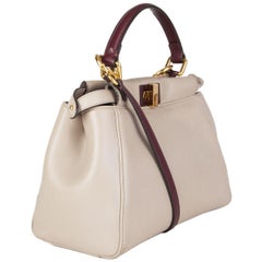 FENDI taupe & burgundy BICOLOR PEEKABOO MINI Shoulder Bag