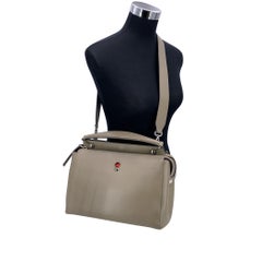 Fendi Taupe Leather DotCom 2 Way Tote Handbag with Shoulder Strap