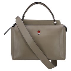 Fendi, borsa a mano in pelle Taupe DotCom a 2 vie con tracolla