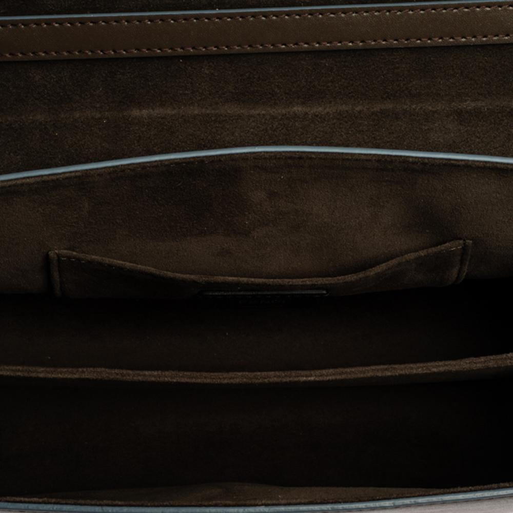 Fendi Taupe Leather Scalloped Kan I Top Handle Shoulder Bag 2