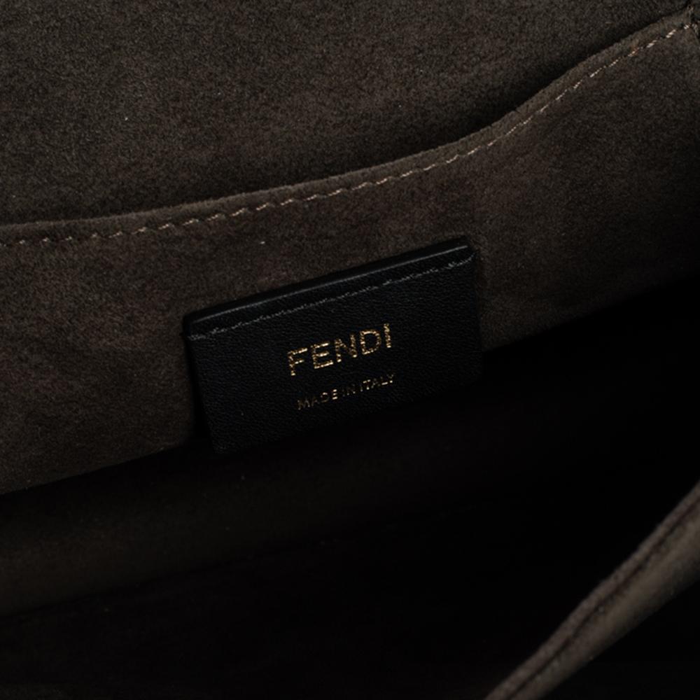 Fendi Taupe Leather Scalloped Kan I Top Handle Shoulder Bag 3