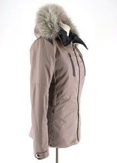 Fendi Taupe Ski Jacket With Fox Fur Hood XS 40