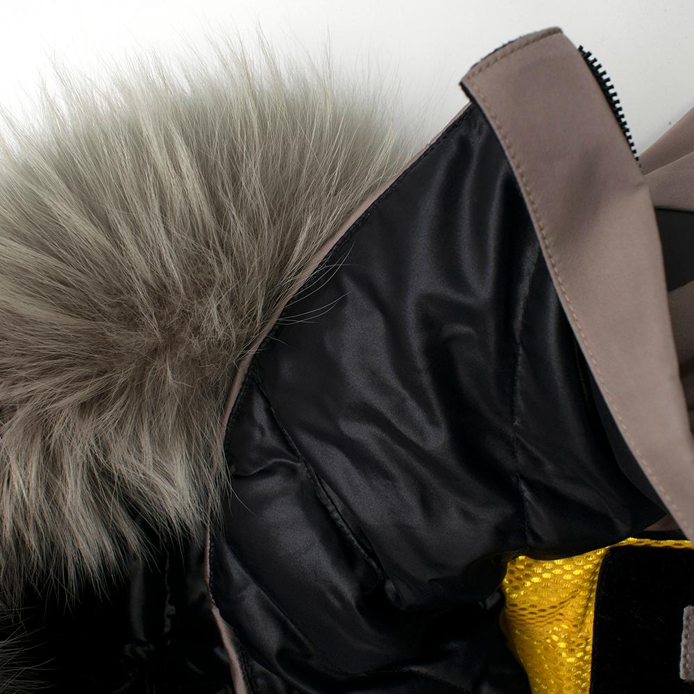 Fendi Taupe Ski Jacket With Fox Fur Hood XS 40 2