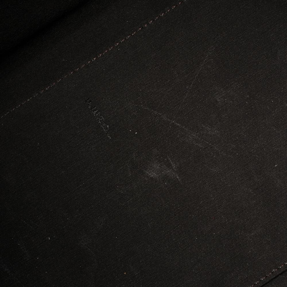 Fendi Tobacco/Black Pequin Stripe Coated Canvas and Leather Hobo Bag 4