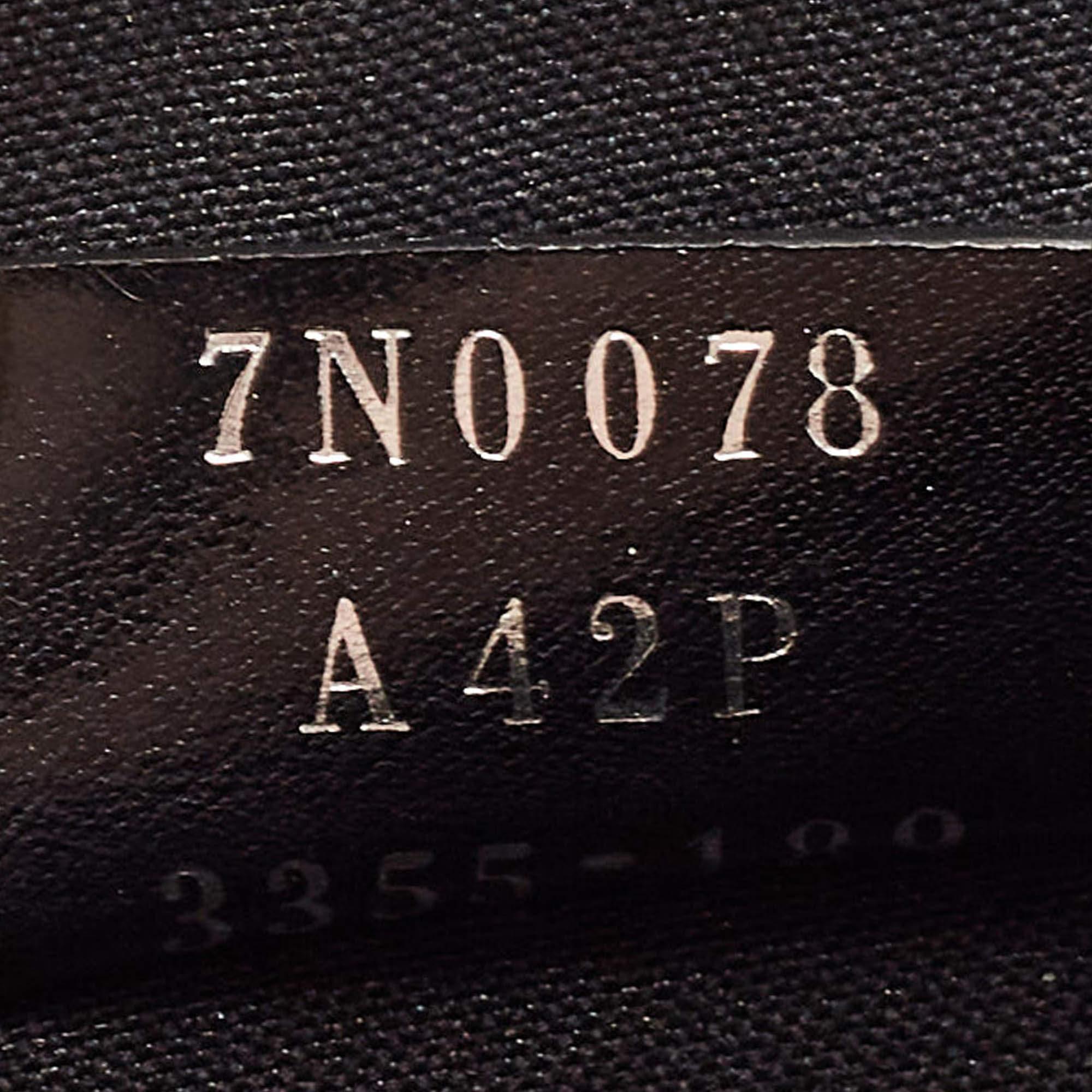 Fendi Tobacco/Black Zucca Embossed Leather Zip Pouch In Excellent Condition For Sale In Dubai, Al Qouz 2