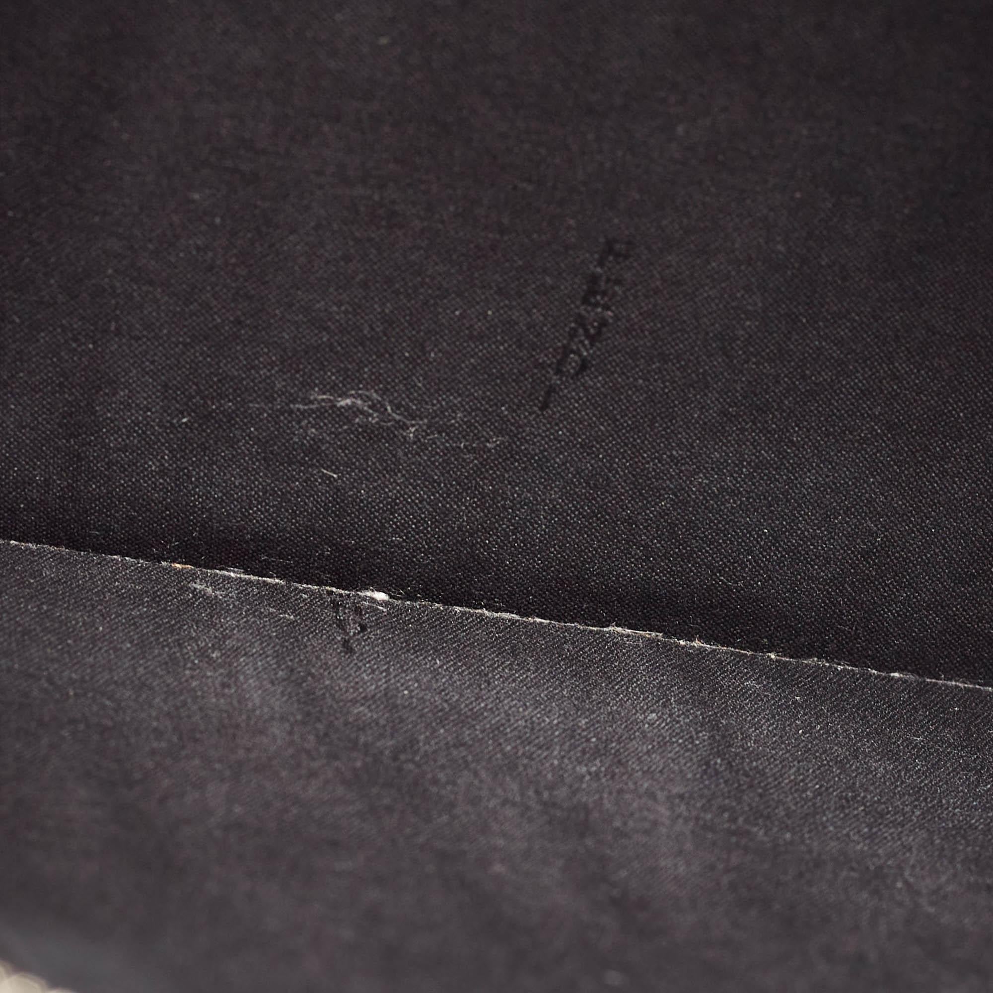 Men's Fendi Tobacco/Black Zucca Embossed Leather Zip Pouch