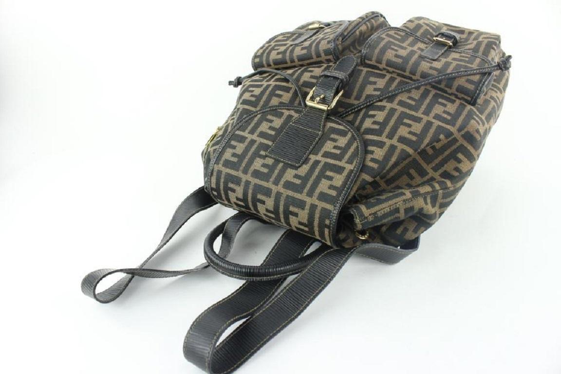 Fendi Tobacco Brown Monogram FF Zucca Backpack 81ff427 In Good Condition In Dix hills, NY