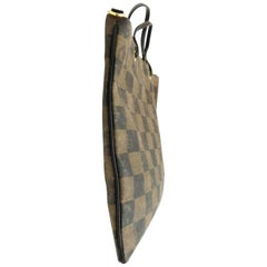 Fendi Tobacco Checker Square Roma 2way 232183 Brown Coated Canvas Tote